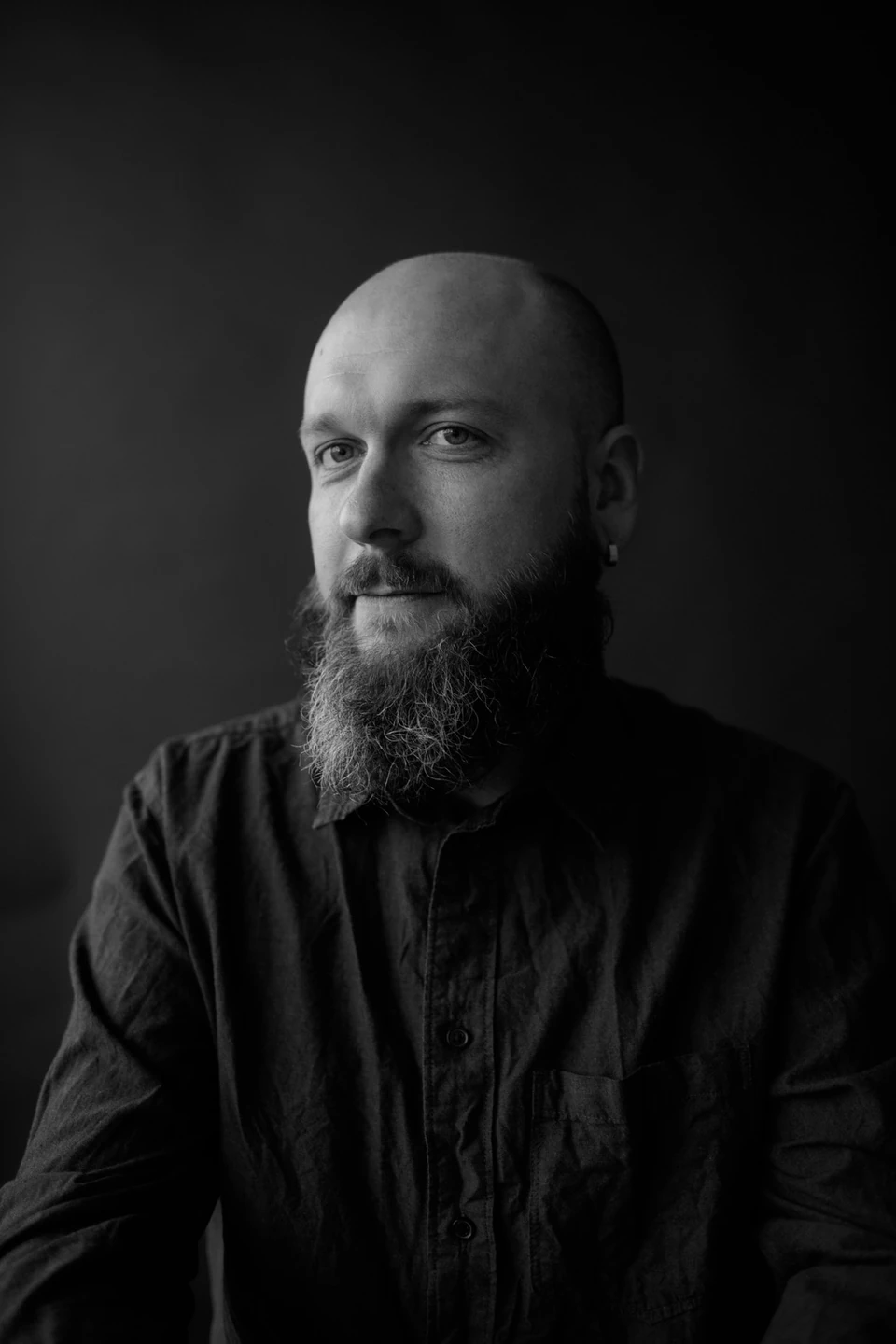 Julien Marchal, portrait en noir et blanc